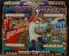 Vitre flipper Bally Capt Fantastic